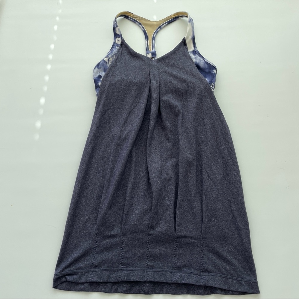 Lululemon Practice Freely Tank Heathered Deep Indigo/Ink Blot White Deep Indigo